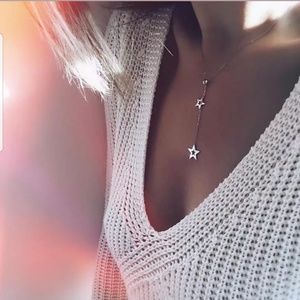 1 Layer Metal Beads Star Pendant Gold Necklace